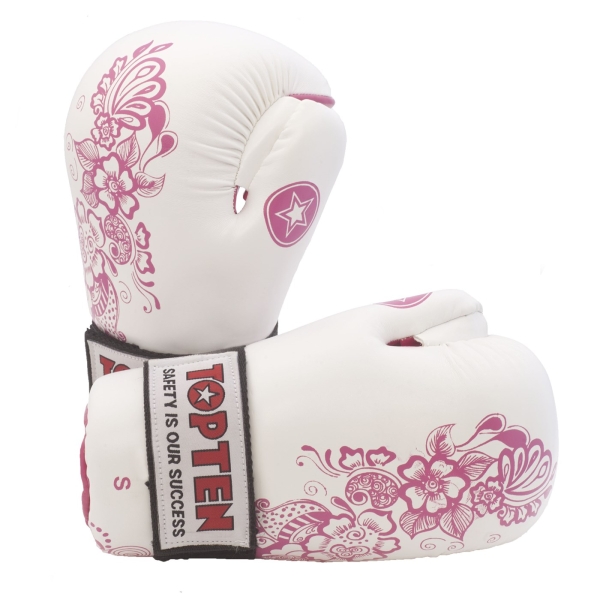 TOP TEN Handschuhe 2042 Ultimate Women Fight 10oz weiss-pink
