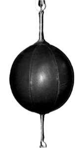 Doppelendball mit 2 Gummiseilen, Kunstleder schwarz