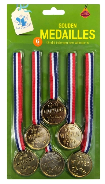 Set 6 Kinder Aktions-Medaillen aus Kunststoff