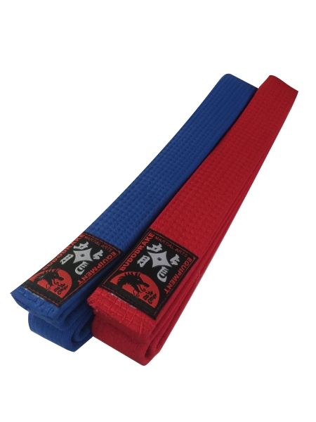 Karate Wettkampfgürtel rot / blau Doppelpack