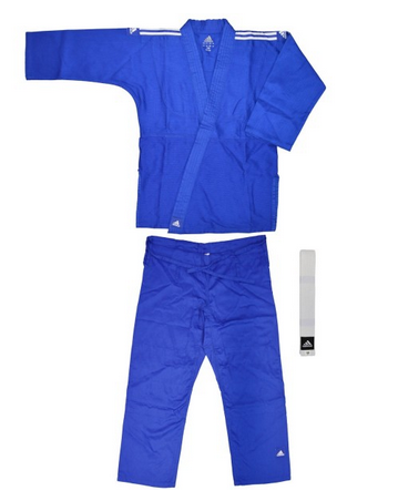 ADIDAS Judoanzug Club blau, weiße Streifen
