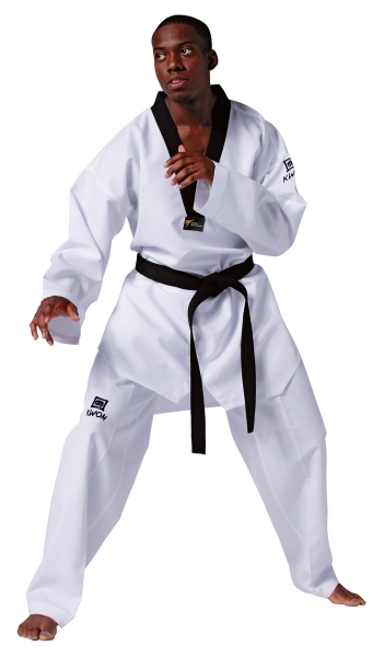 KWON (R) Taekwondo Anzug REVOLUTION, schwarzes Revers, WT rec.