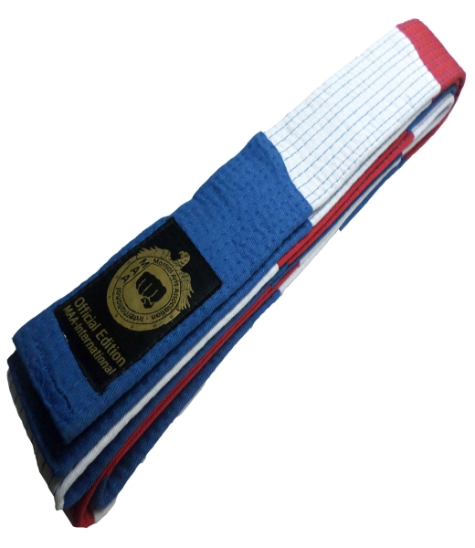 MAA Int. Official Filipino Martial Arts Belt blau-weiß-rot geblockt