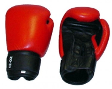 Boxhandschuhe Echtleder rot-schwarz