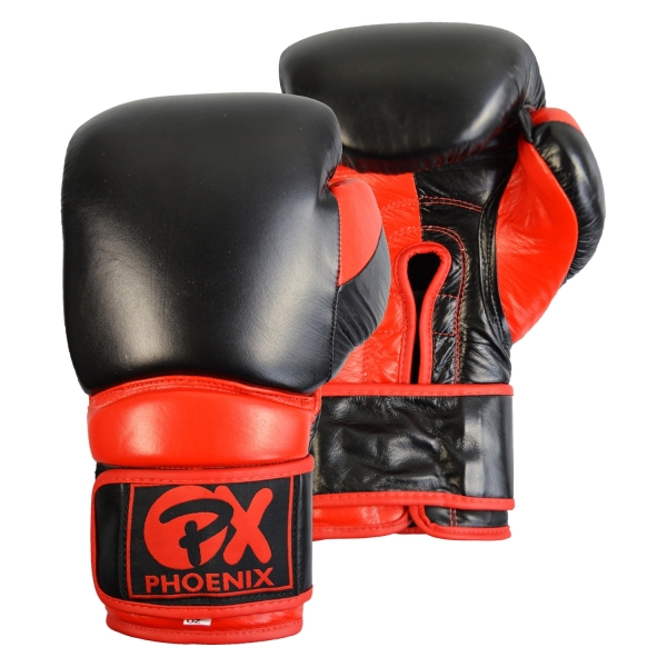PX Boxhandschuhe Combat Echtleder schwarz-rot