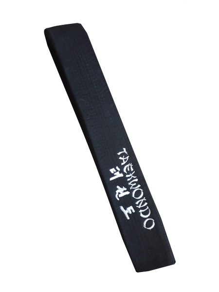 Schwarzgurt bestickt 2-zeilig Taekwondo deutsch-koreanisch 290 cm, 5 cm breit (%SALE)