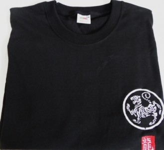 T-Shirt schwarz bestickt Shotokan-Tiger