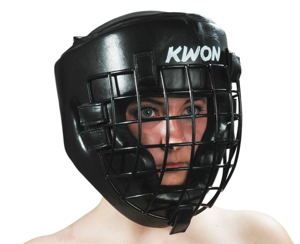 KWON (R) Kopfschutz mit Eisengitter schwarz