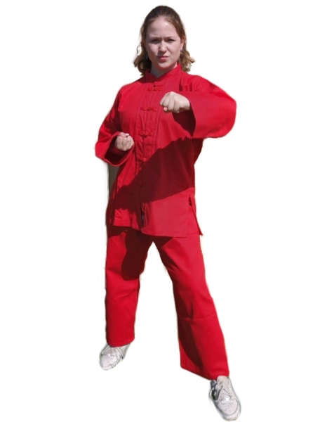 Kung Fu Anzug Shaolin Red / komplett rot