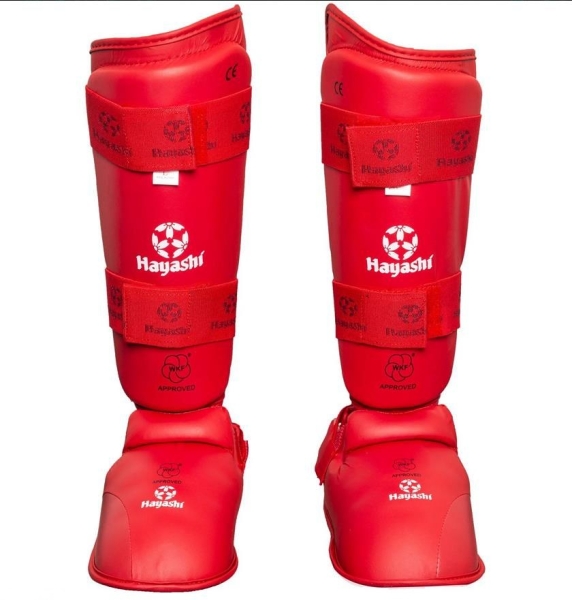 HAYASHI Fuß- und Schienbeinschutz rot, WKF-approved