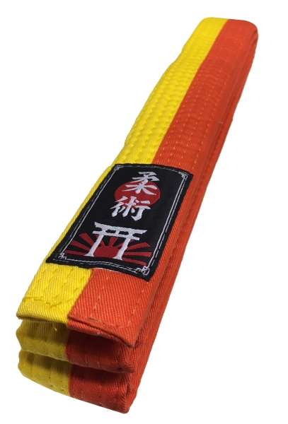 Ju-Jutsu / Jiu-Jitsu Gürtel gelb-orange halb / halb
