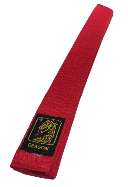 Budogürtel Dragon 100 % Baumwolle, Karategürtel Judogürtel Rot