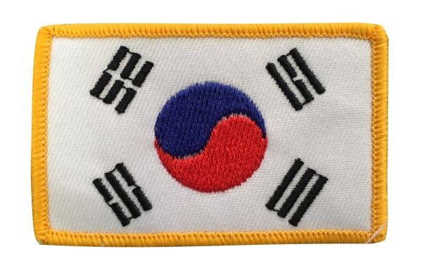 Aufnäher Flagge Südkorea (goldener Rand)