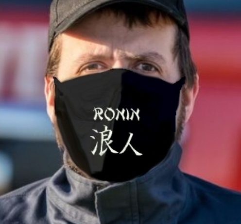 Nasen-Mund Behelfsmasken, bestickt "Ronin" schwarz