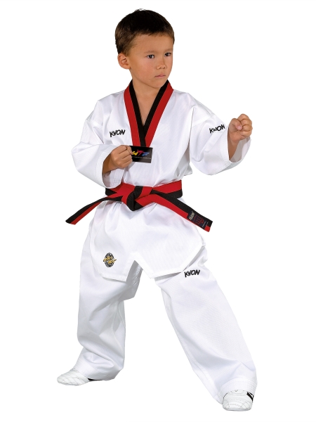 KWON (R) Taekwondo Anzug VICTORY POOM, schwarz-rotes R.