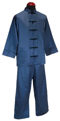 Qi Gong Anzug Deluxe, Leinen blau