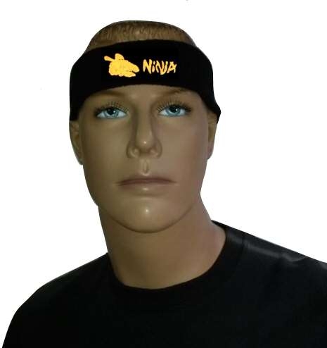 Stirnband schwarz Ninja gelb