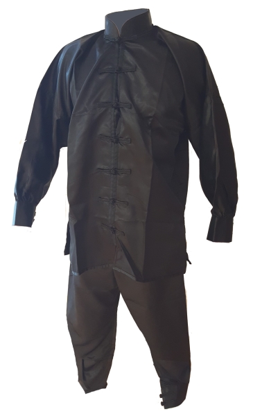 Kung Fu / Wu Shu Anzug Senior Master komplett schwarz, weich