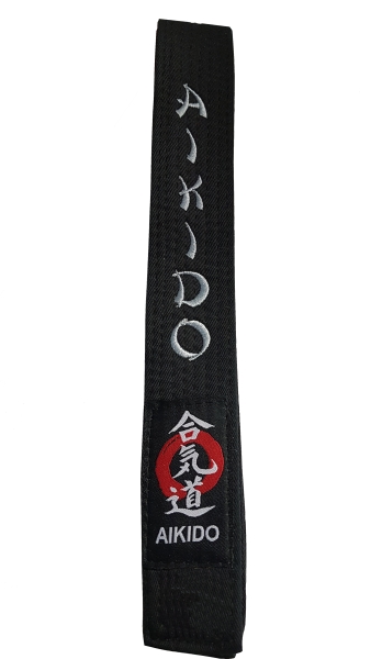 Aikidogürtel schwarz bestickt mit Aikido 240 (%SALE)