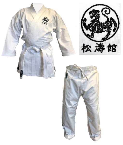 Karateanzug Kaiten Kodomo mit Shotokan Tiger + Kanji Bestickung