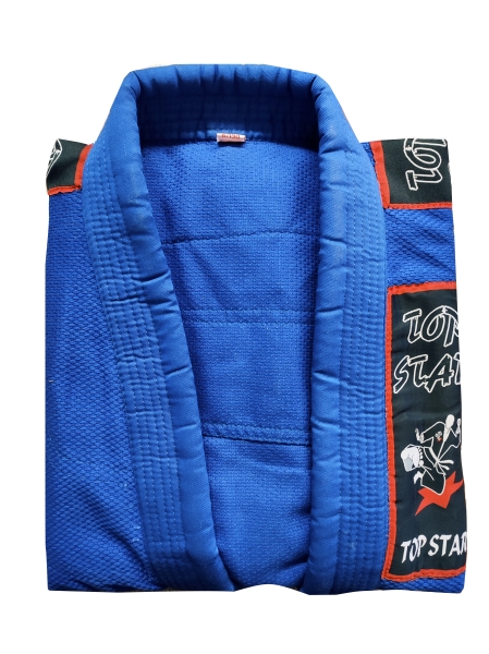 Judojacke blau mit großem Patch vorne + auf Schultern Gr.190 (%SALE)