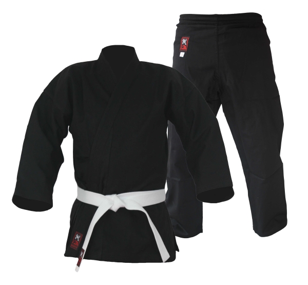 Budo-Anzug SV Premium 12 oz schwarz für Ninjutsu, Ju-Jutsu, Jiu Jitsu, Selbstverteidigung