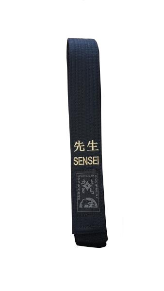 Schwarzgurt FIRST CLASS Black Edition bestickt mit Sensei 260 cm (%SALE)