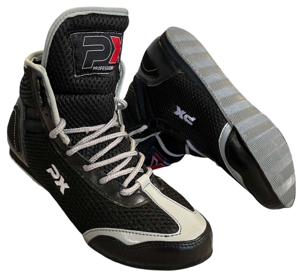 PX Box-Schuhe Boxstiefel schwarz-weiß
