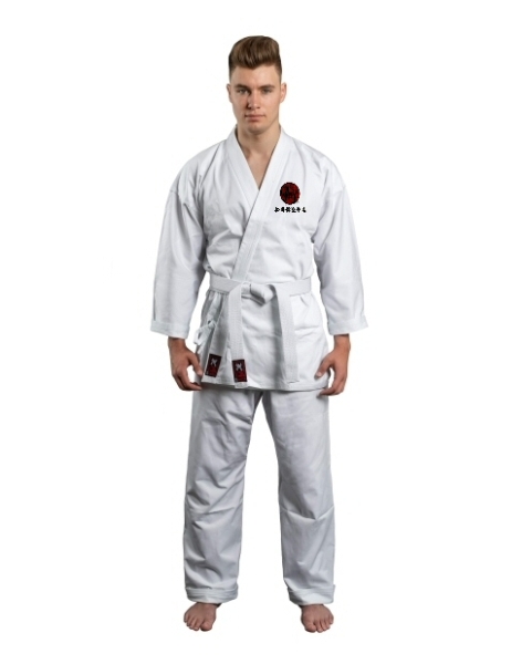 Karateanzug Premium 10 oz mit Bestickung Shotokan Tiger + Schriftzeichen