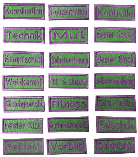 Musterpaket - Motivationsabzeichen grün violett - 25St.