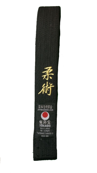 Schwarzgurt bestickt mit Ju-Jutsu / Jiu-Jitsu 240cm (%SALE)