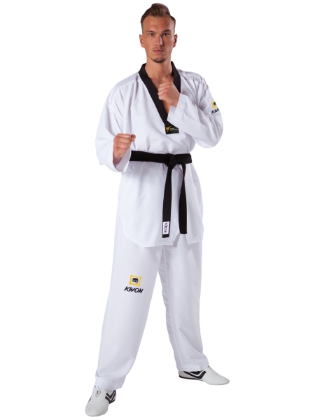 KWON (R) Taekwondo Anzug Fightlite schwarzes Rever WT