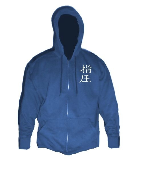 Shiatsu Jacket mit Reissverschluss, Kapuze und Bestickung