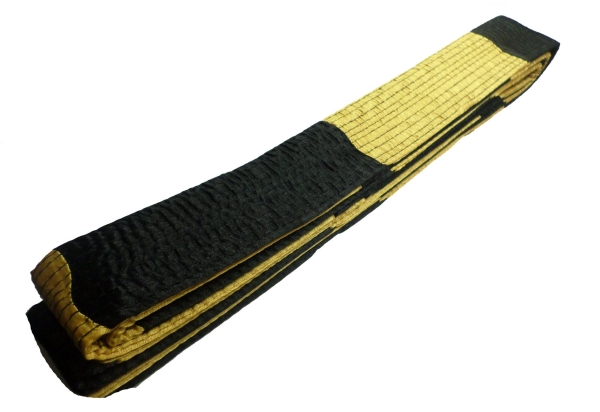 Ehren-Gürtel schwarz-gold geblockt, für Ehrenmitglieder, Ehrendan usw.