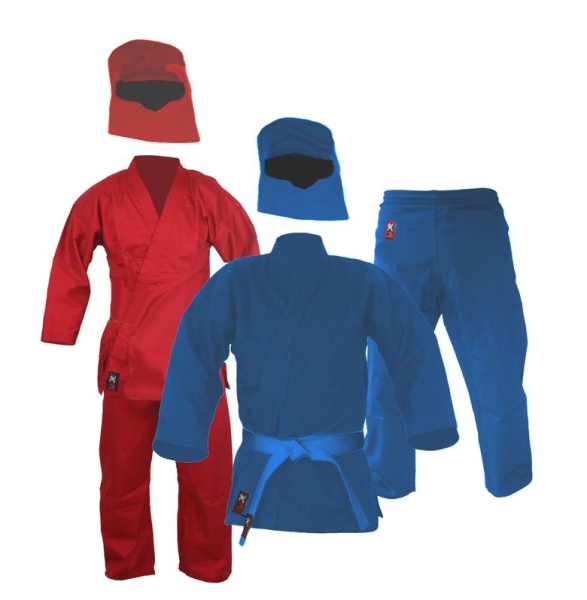Kinder Ninja Anzug rot oder blau