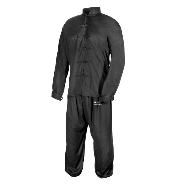 Meditationsanzug / Taiji Anzug schwarz Premium leichte Baumwolle