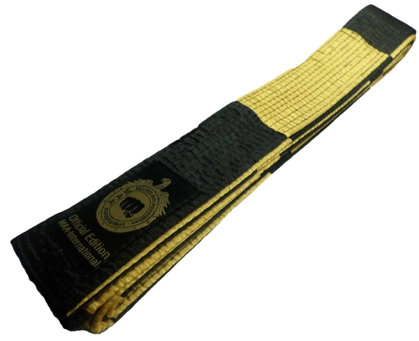 MAA Int. Official Grand Master Belt Schwarz-Gold geblockt
