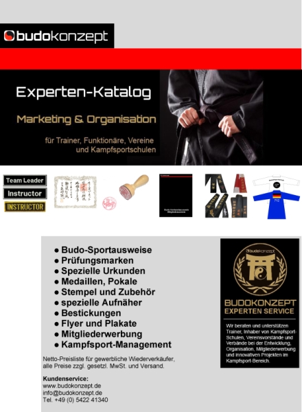 Experten-Katalog - Marketing und Organisation für Trainer, Funktionäre, Vereine und Kampfsportschule