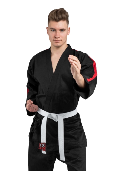 Karateanzug & Martial Arts Anzug Budodrake schwarz-rot