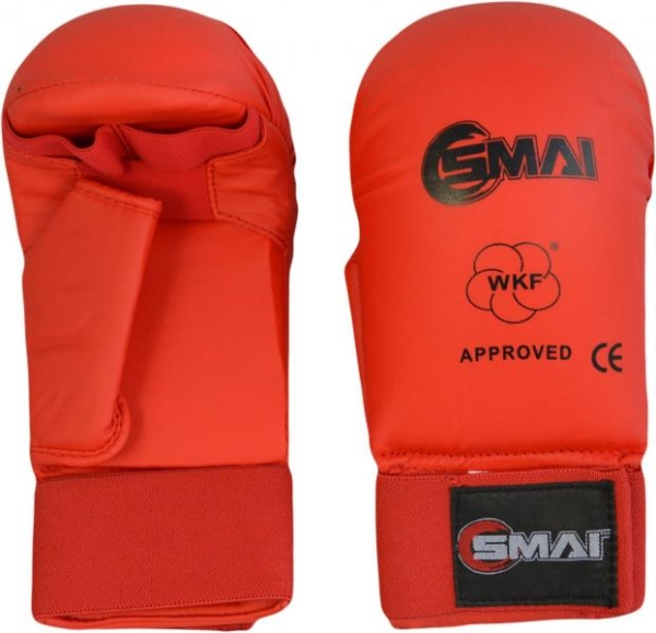 SMAI WKF Karate Handschutz mit Daumen rot